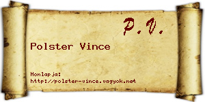 Polster Vince névjegykártya
